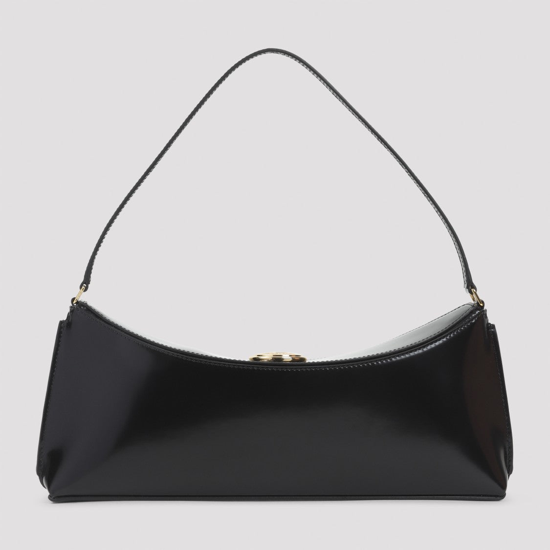 Jacquemus Black Leather Shoulder Bag With Gold-Tone Clasp