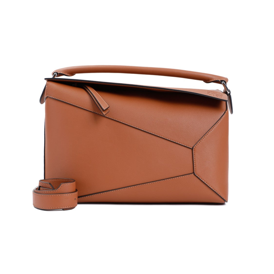 Loewe Geometric Brown Calfskin Puzzle Edge Shoulder Bag