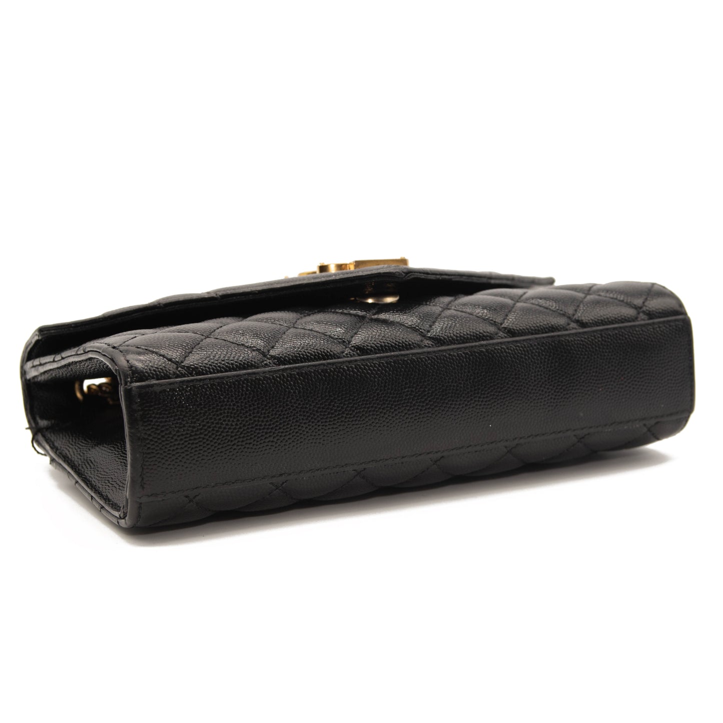 Saint Laurent Grain De Poudre Textured Mixed Matelasse Triquilt Small Monogram Satchel Black