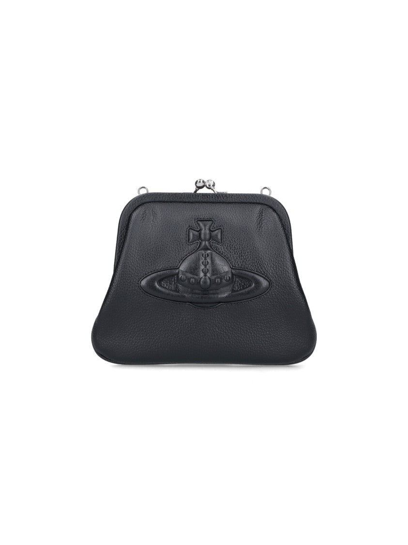 Vivienne Westwood Structured Black Bag With Embossed Emblem