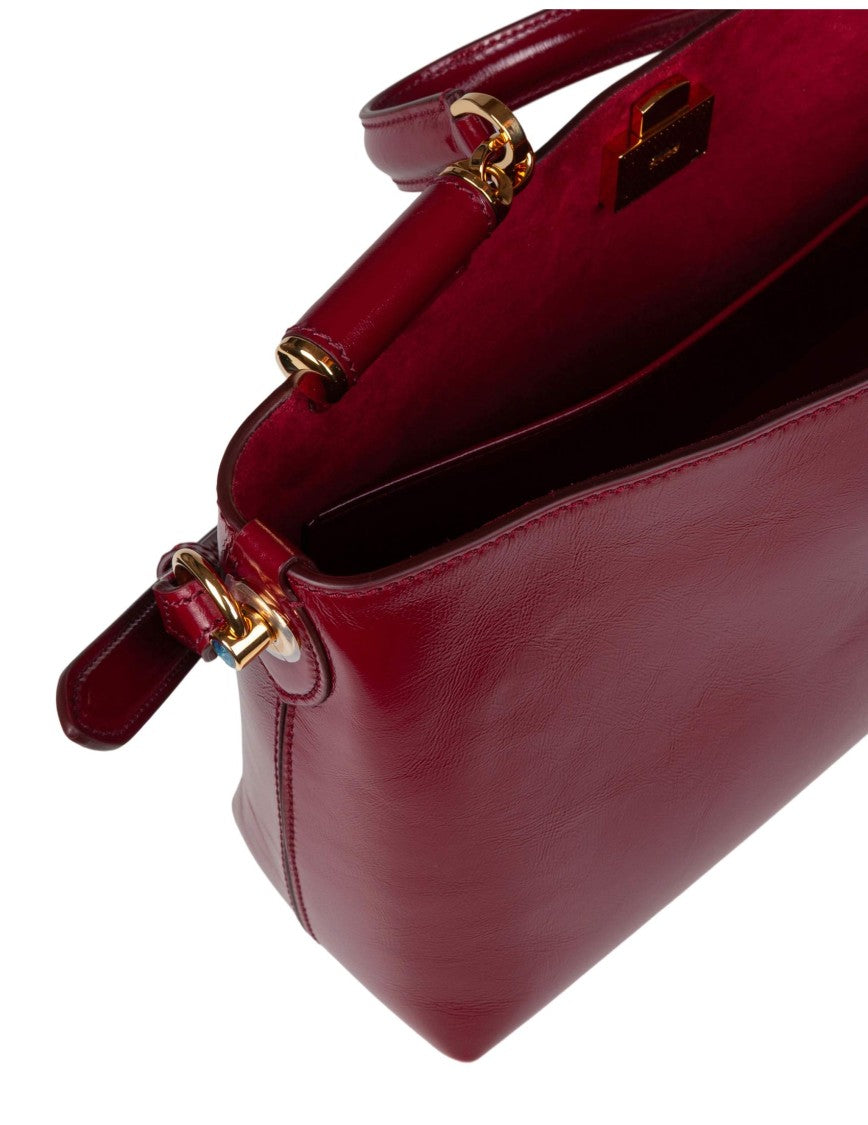 Dolce & Gabbana Vittoria Calfskin Handbag, Dark Red