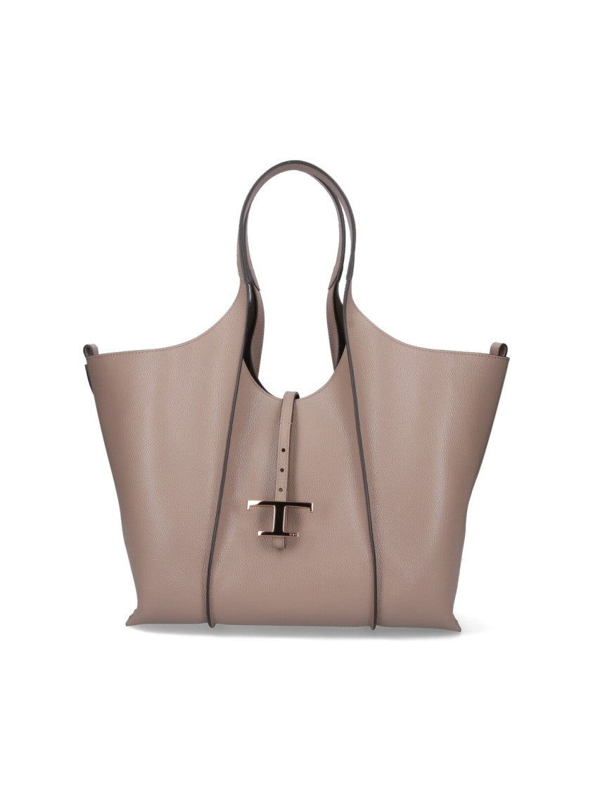 Tod's Tote Bag In Taupe Leather