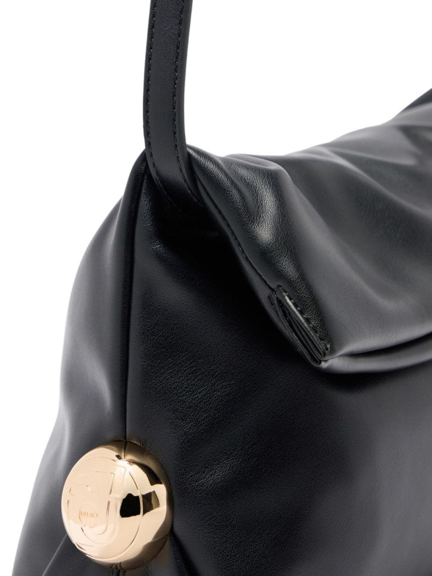 Liu Jo Black Clutch With Sophisticated Ruched Texture