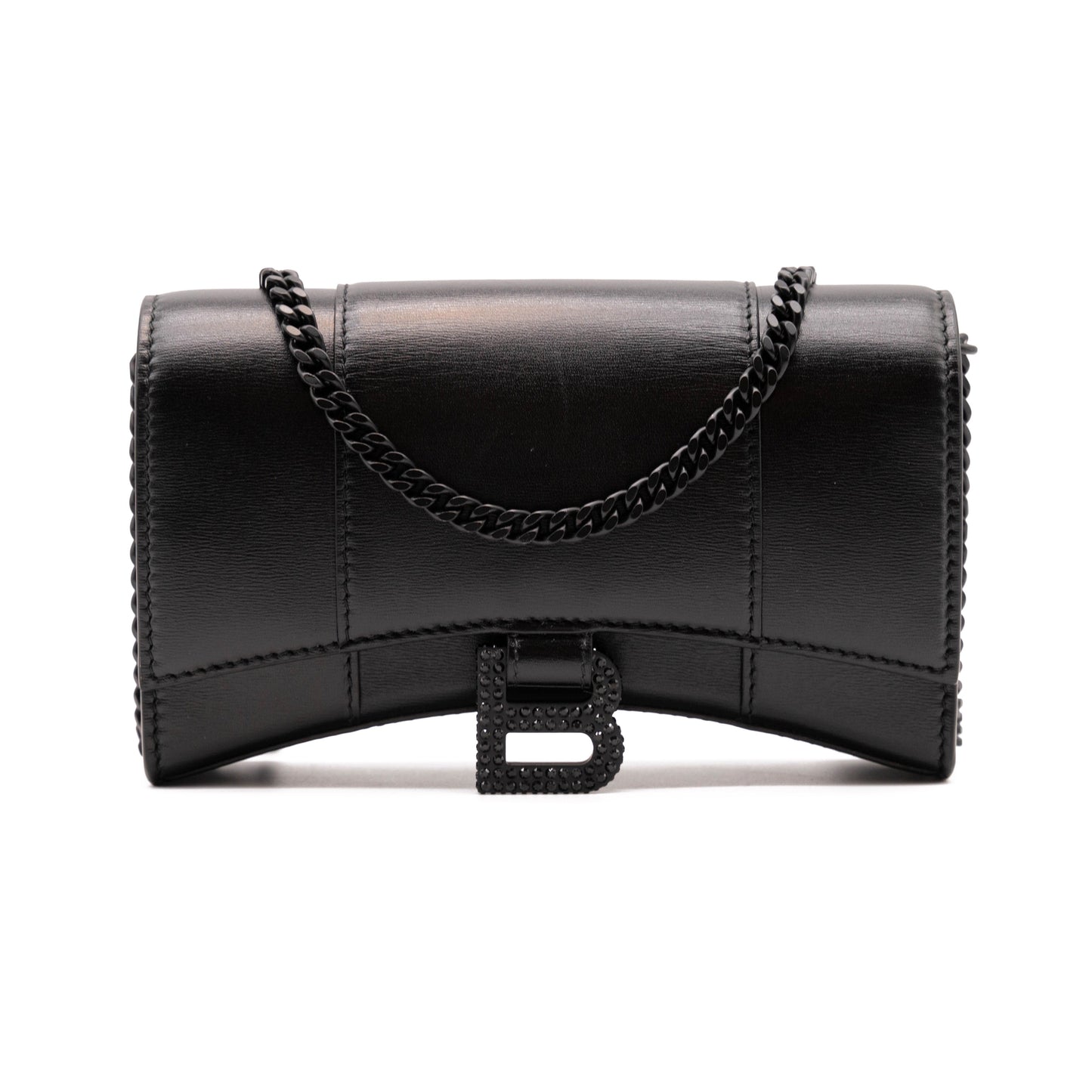 Balenciaga Hourglass Leather Wallet on a Chain