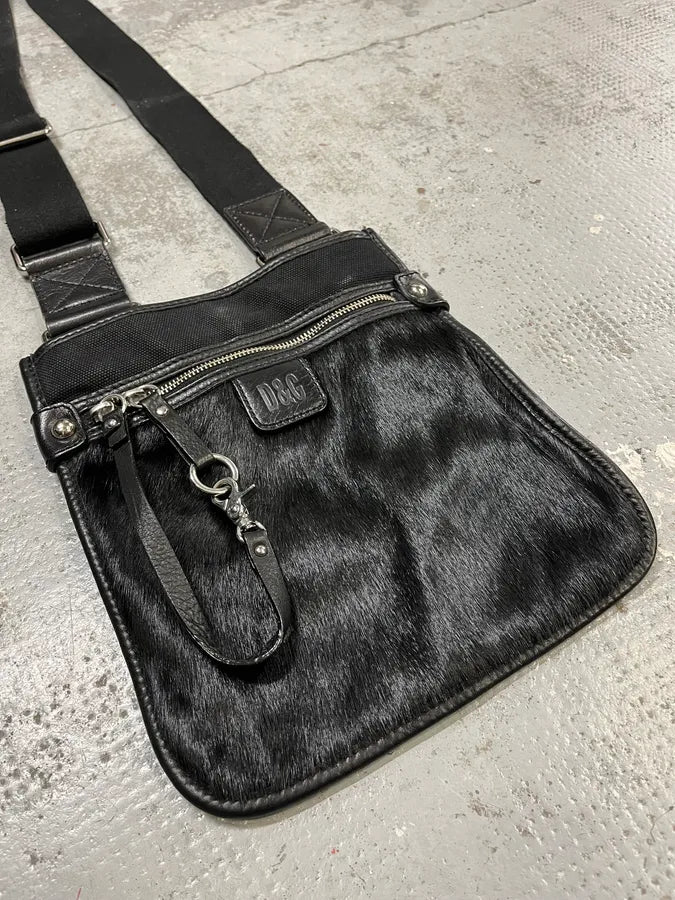2000s Dolce & Gabbana Black Pony Hair Crossbody Bag