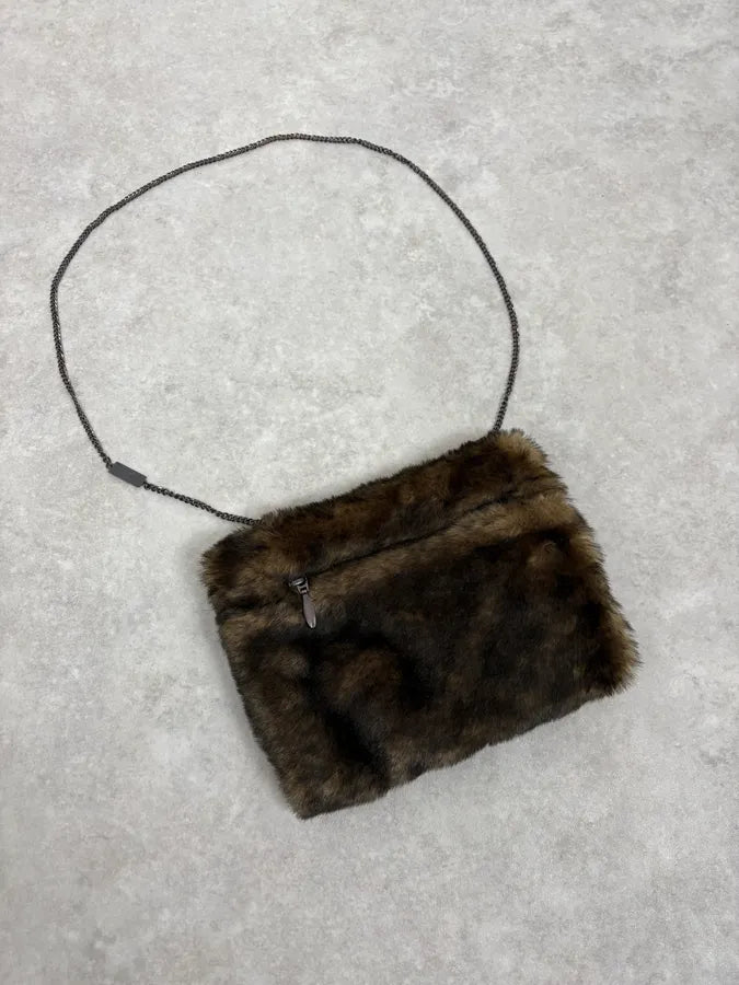 2000s Jean Paul Gaultier Faux Fur Shoulder Bag