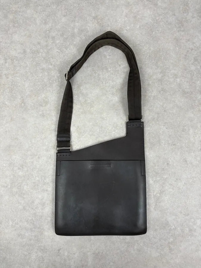 2000s Prada Brown Classy Leather Shoulder Bag