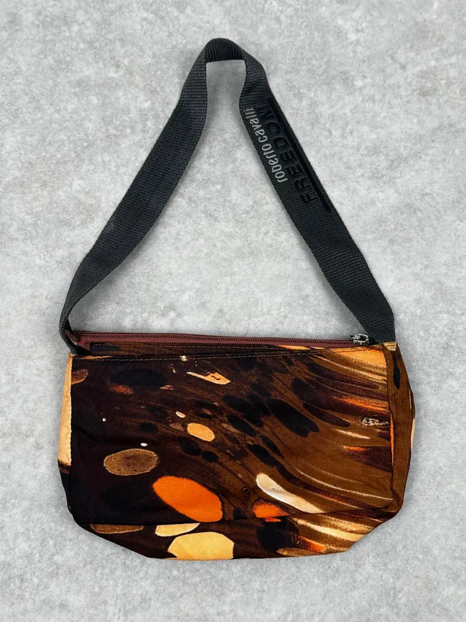 2000s Roberto Cavalli Orange Hallucination Shoulder Bag