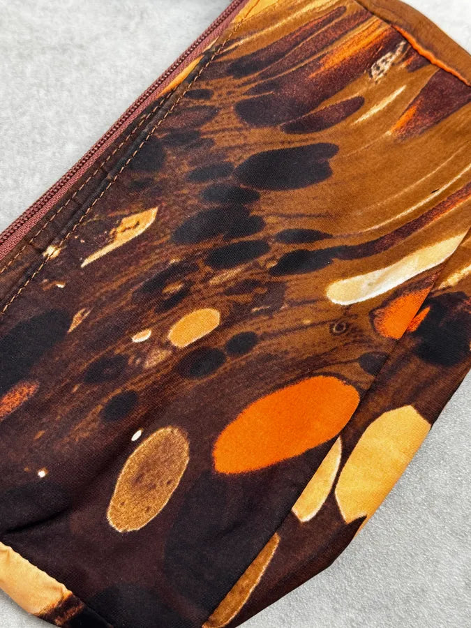 2000s Roberto Cavalli Orange Hallucination Shoulder Bag