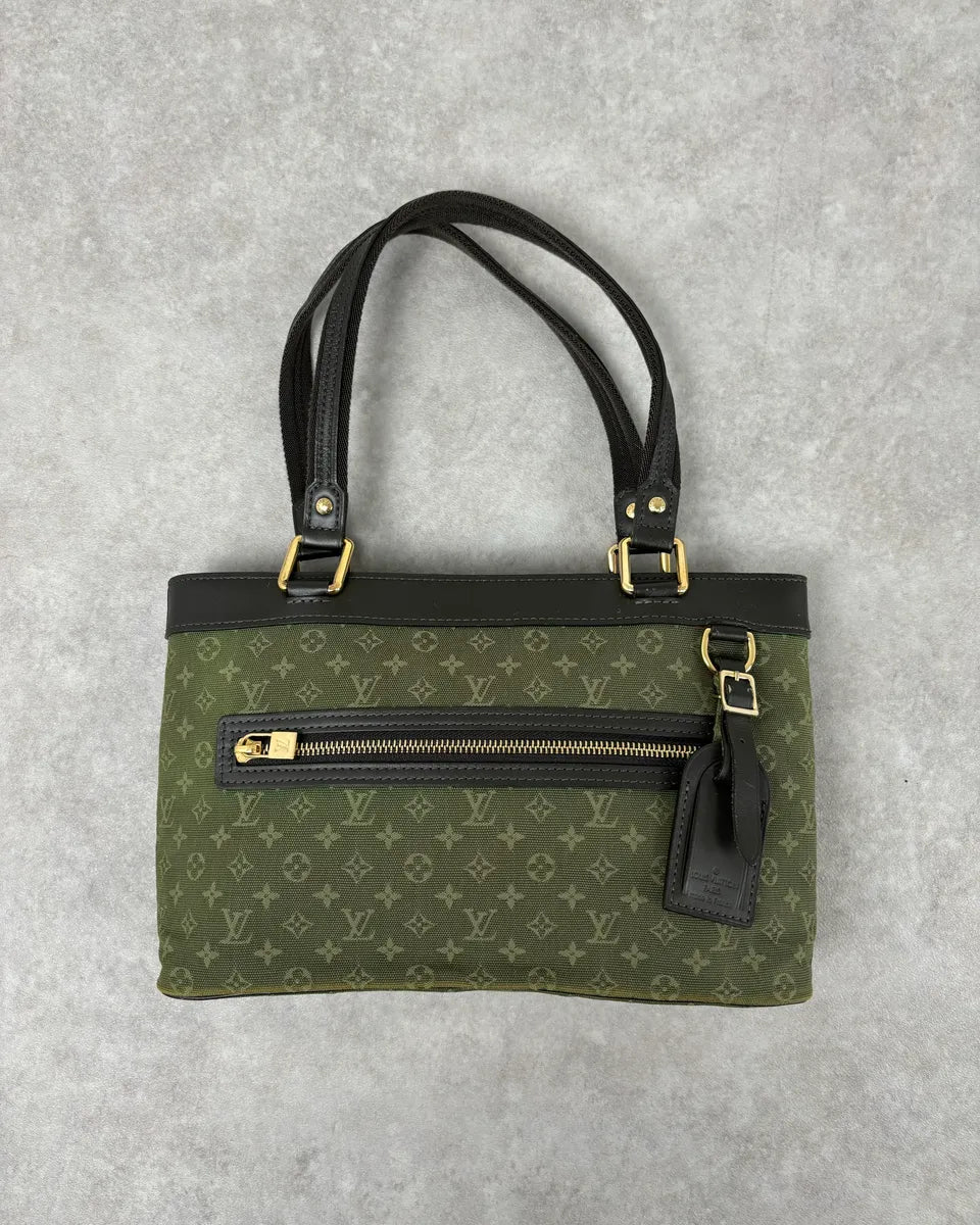 AW2006 Louis Vuitton Khaki Green Monogram Lin Tote Bag