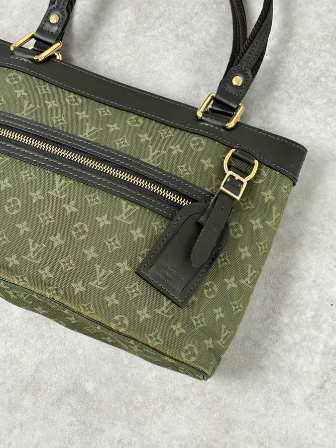 AW2006 Louis Vuitton Khaki Green Monogram Lin Tote Bag
