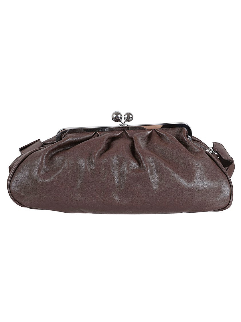 Max Mara Soft Gathered Leather Shoulder Bag With Structured Frame