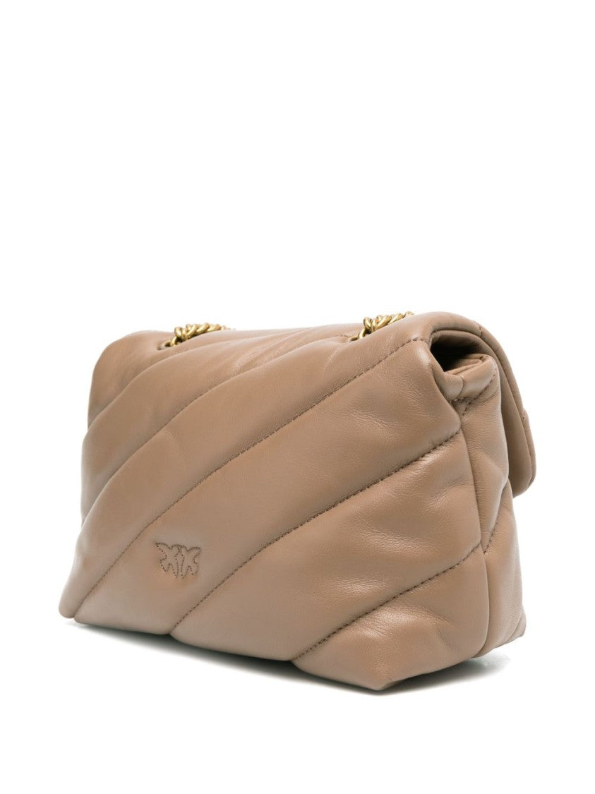 Pinko Beige Shoulder Bag With Quilted Design
