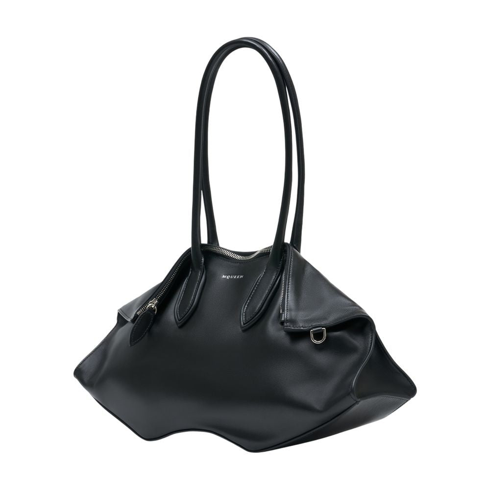 Alexander Mcqueen Manta Shoulder Bag - Leather - Black