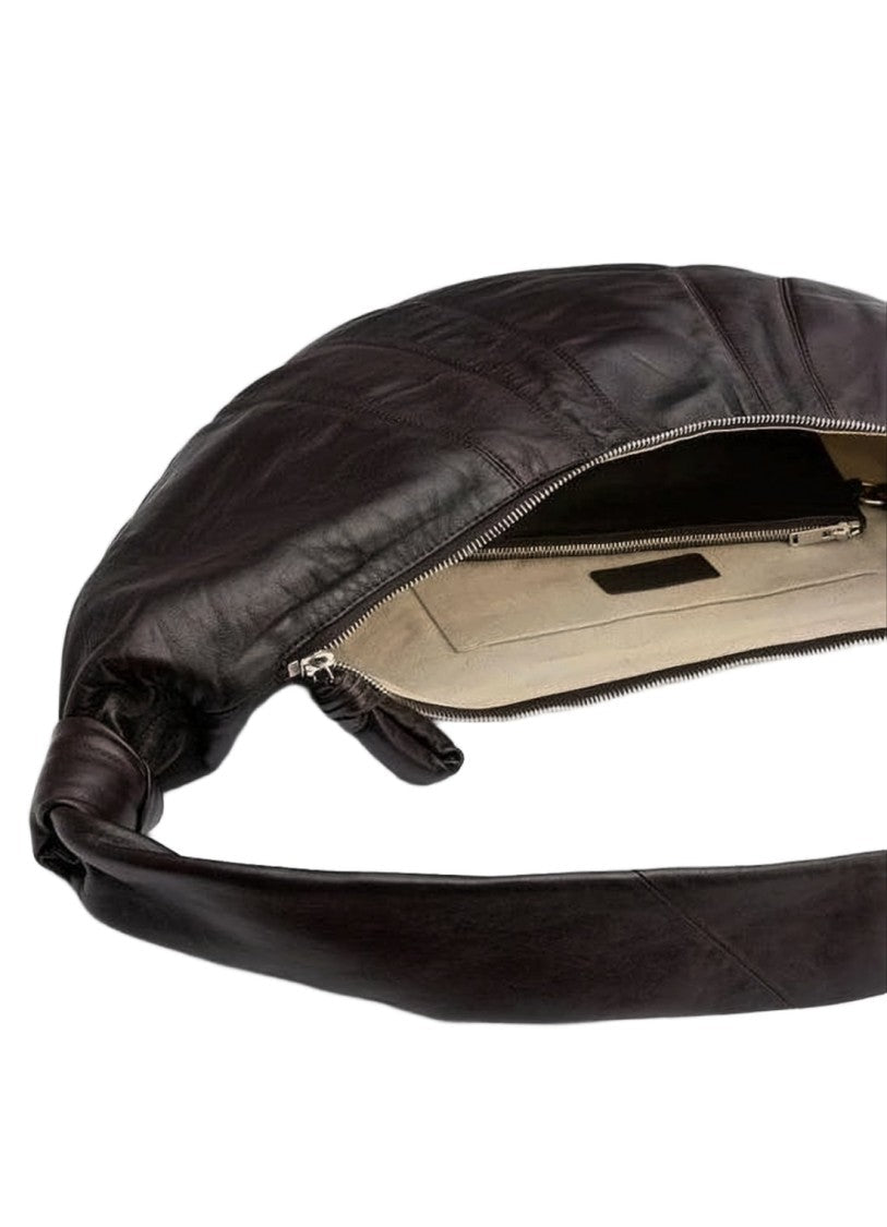 Lemaire Crescent-Shaped Lambskin Shoulder Bag With Minimalist Design