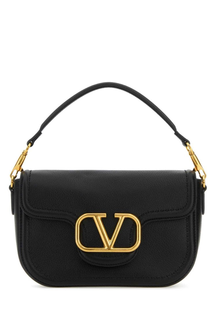 Valentino Garavani Black Leather Alltime Shoulder Bag