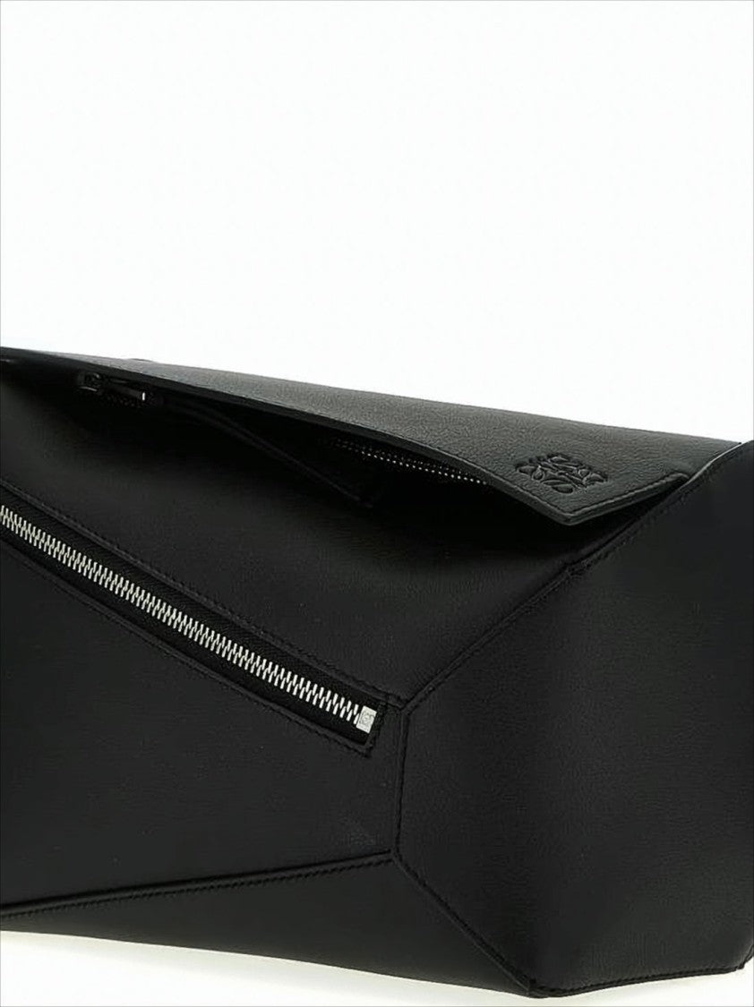 Loewe Geometric Calf Leather Crossbody Bag With Silver Hardware