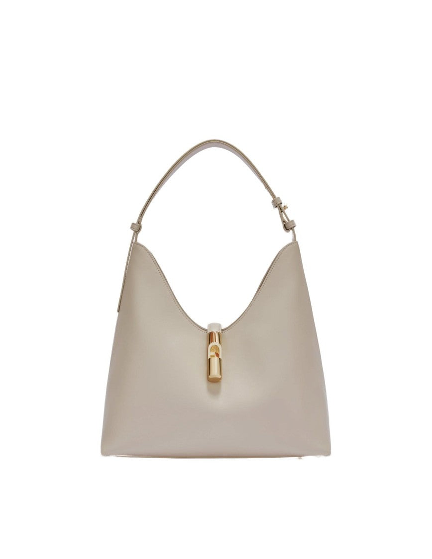 Furla Marshmallow Leather Hobo Bag With Adjustable Handle