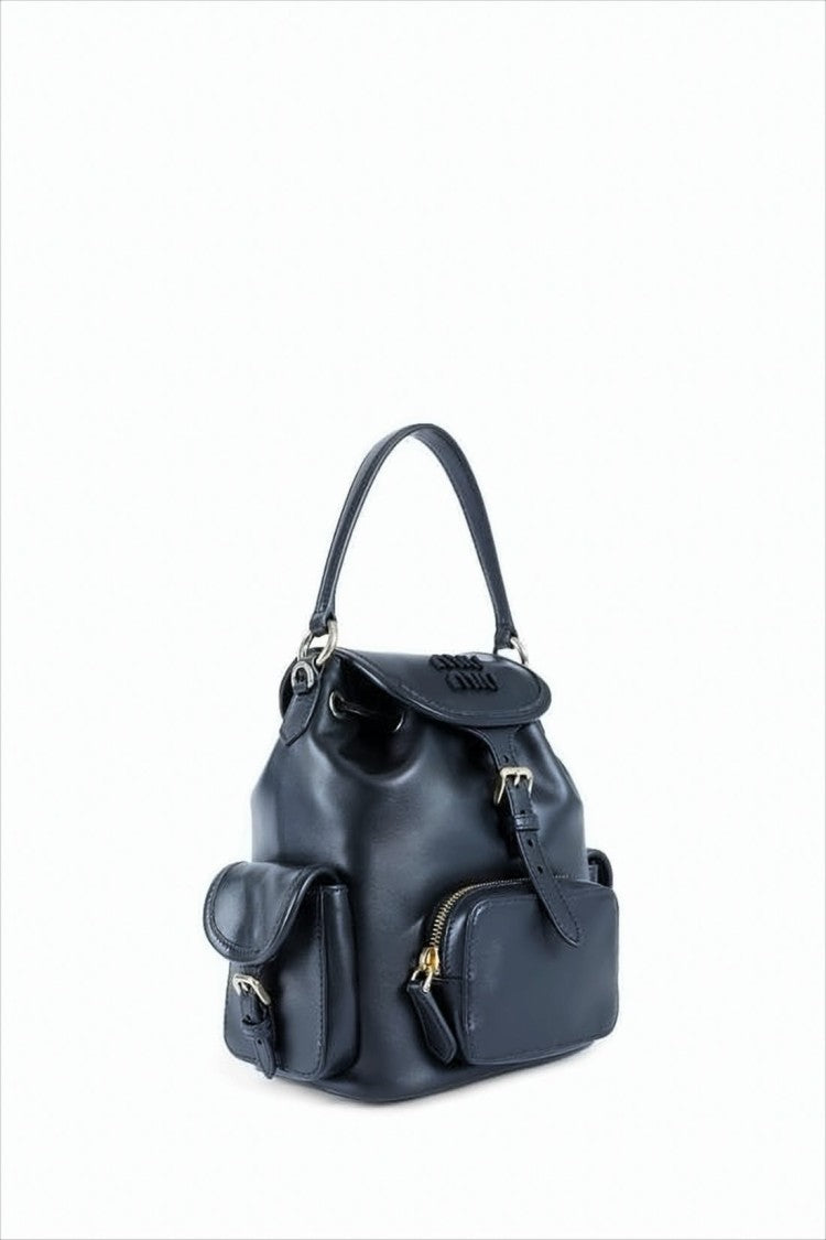Miu Miu Structured Blue Leather Bag