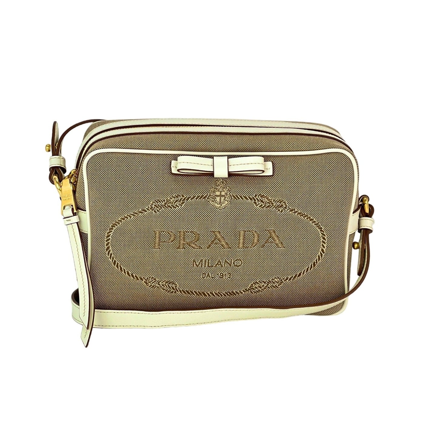 Prada Khaki Canvas Camera Crossbody