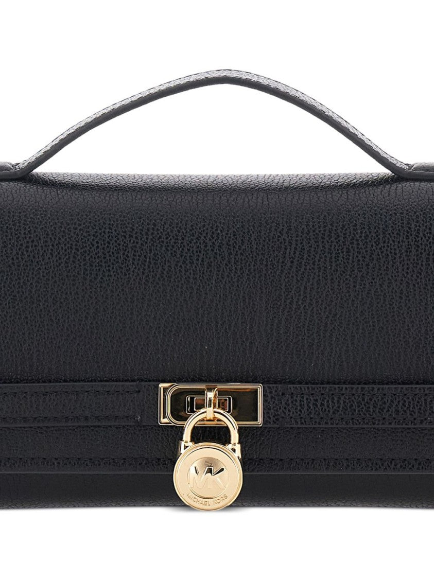 Michael Kors Textured Leather Clutch With Gold-Tone Detail