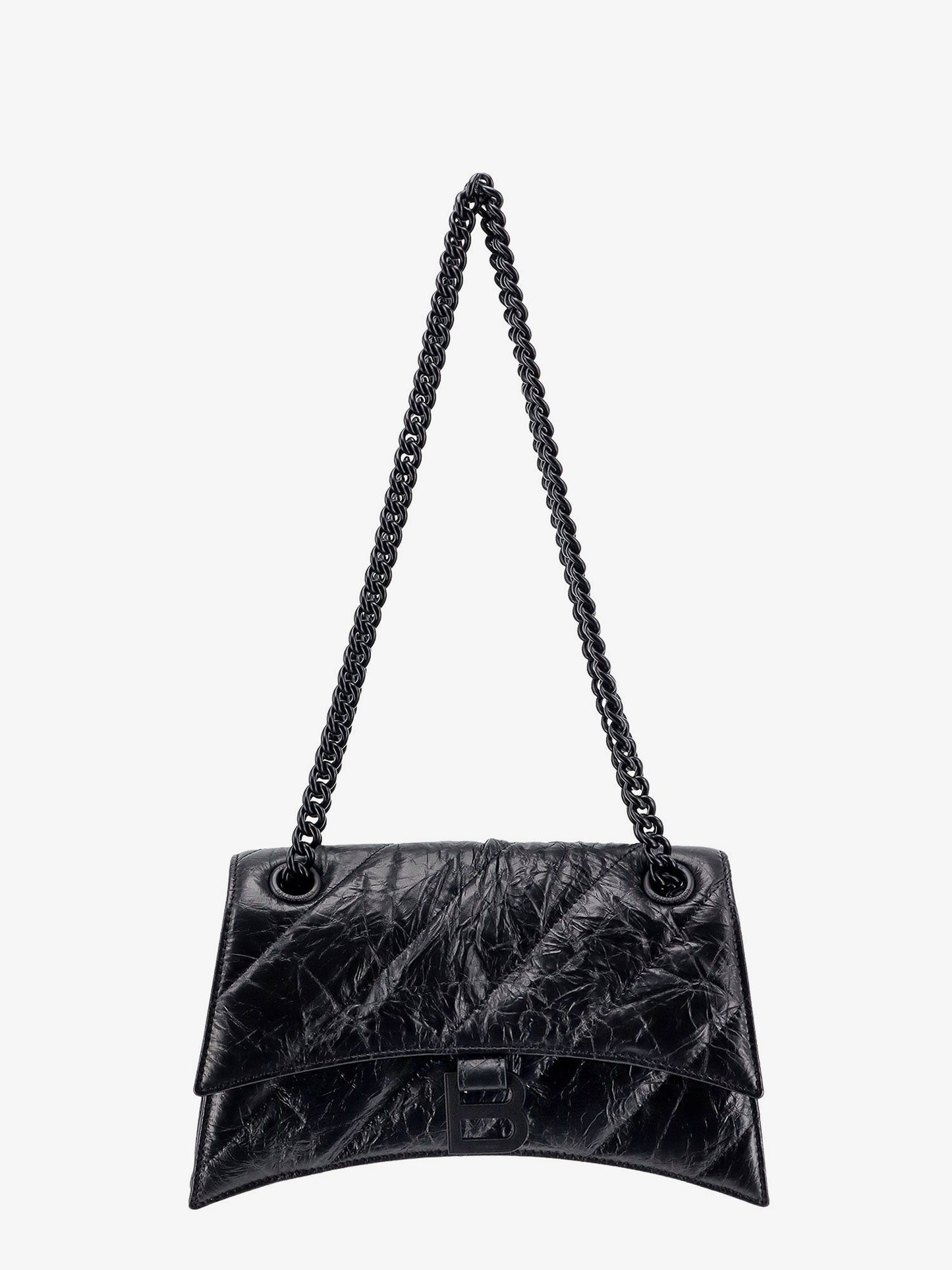Matelassé leather shoulder bag with frontal monogram