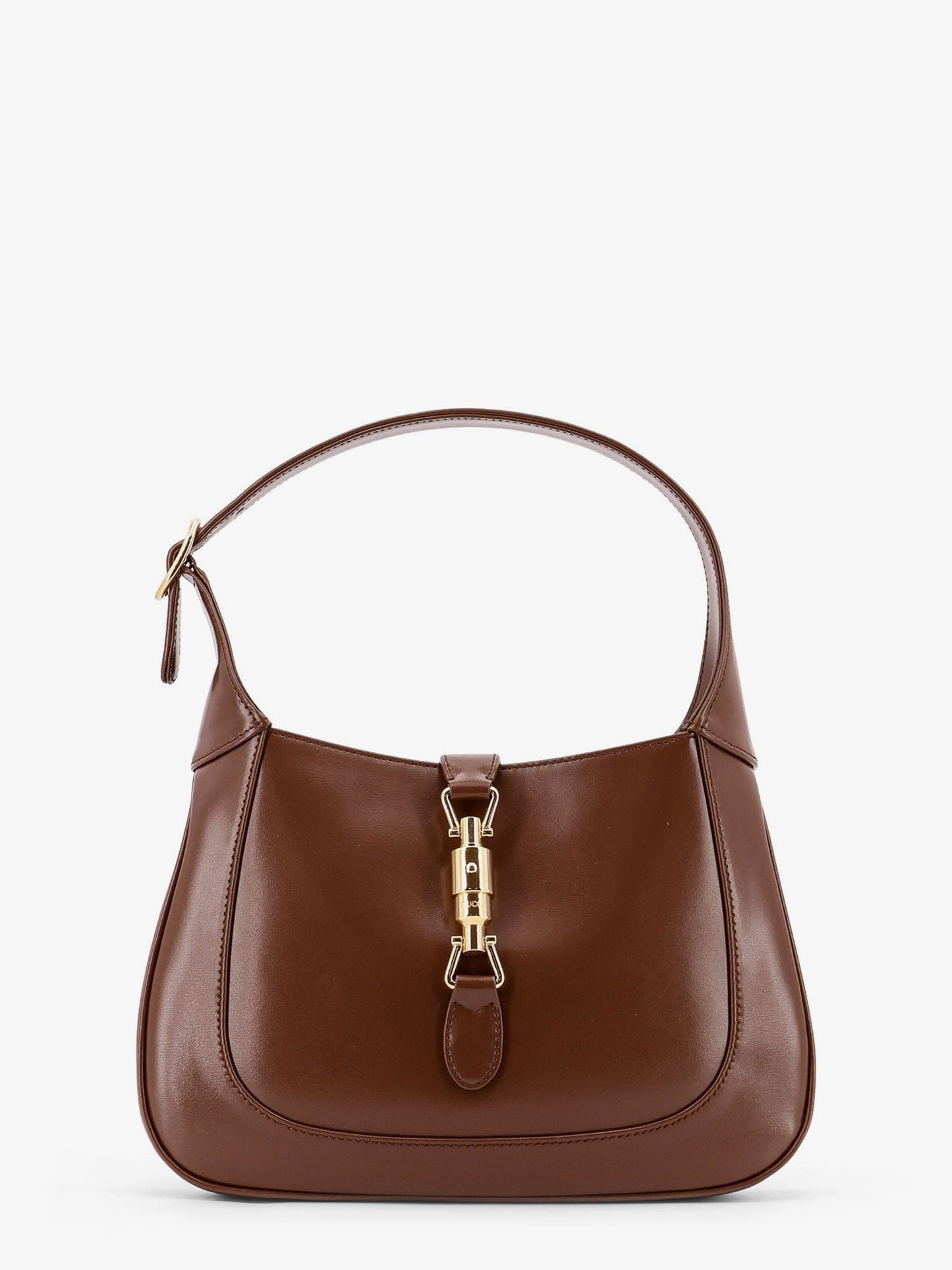 Leather shoulder bag with metal details