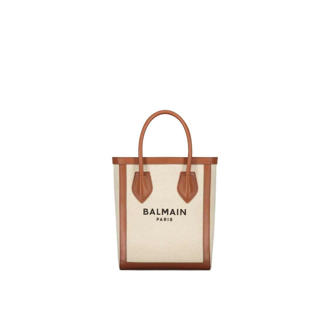 Balmain Structured Logo Tote Bag With Leather Trim