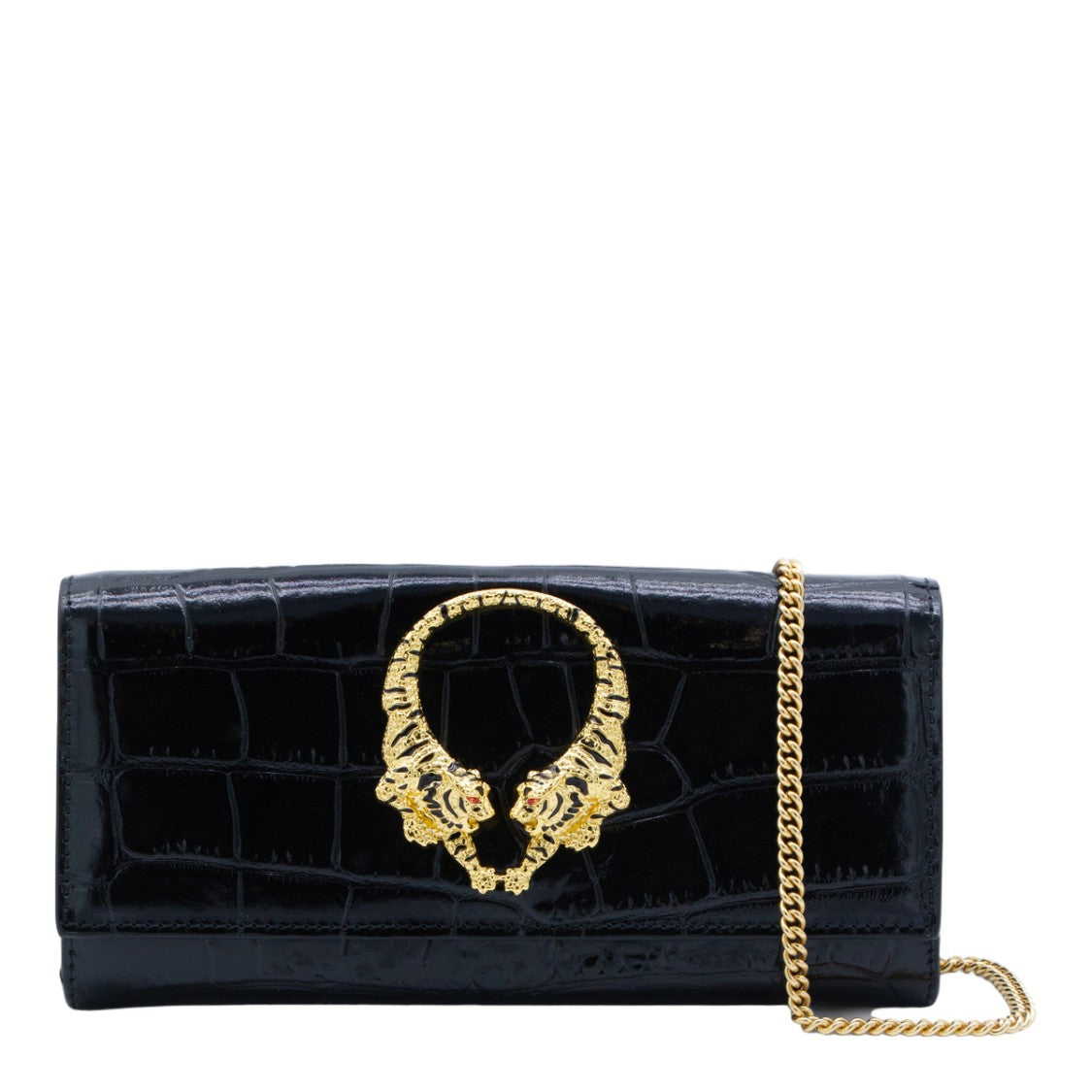 Roberto Cavalli Structured Black Bag With Smooth Finish And Refined Accents