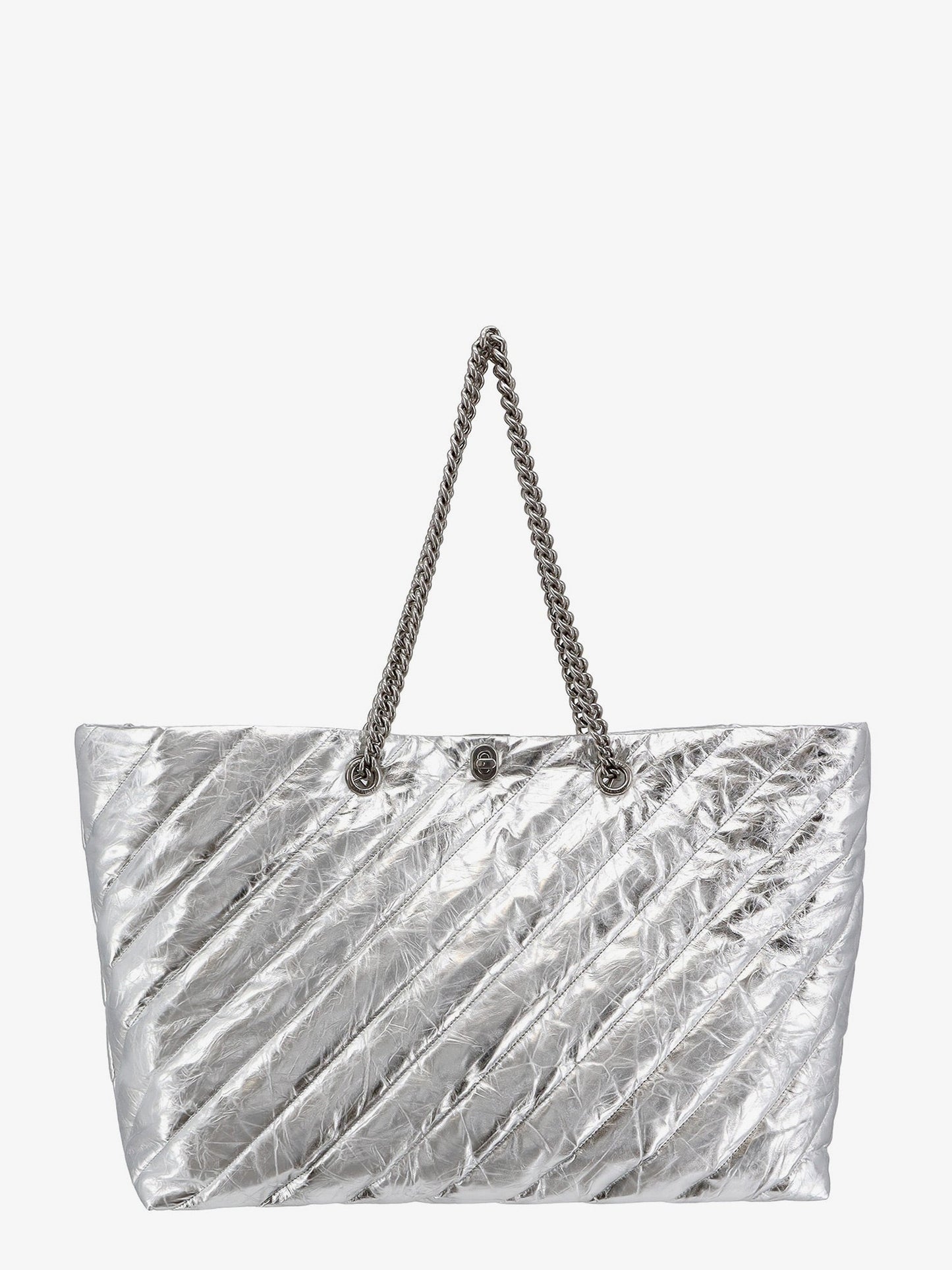 Quilted leather shoulder bag with frontal monogram