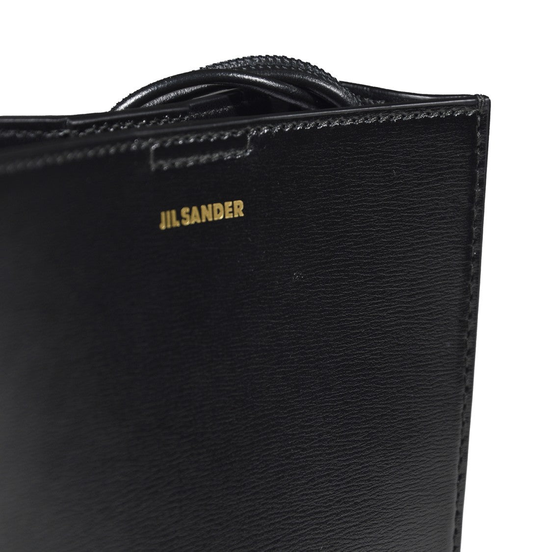 Jil Sander Tangle Rings Small Black Leather Crossbody Bag