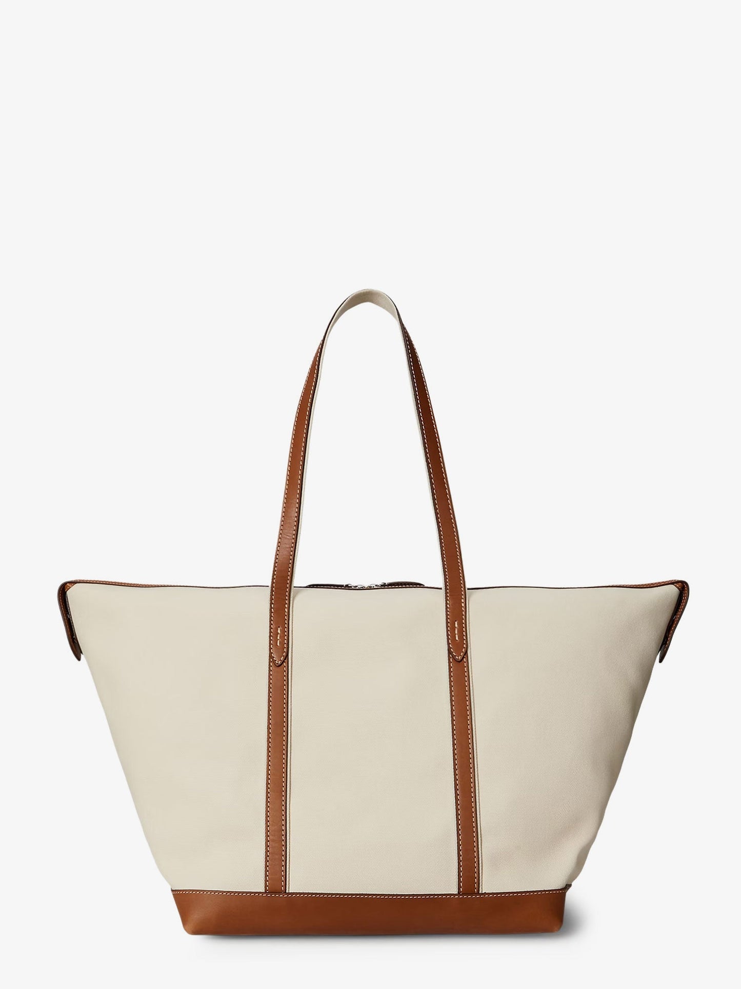 Canvas travel bag with leather profiles