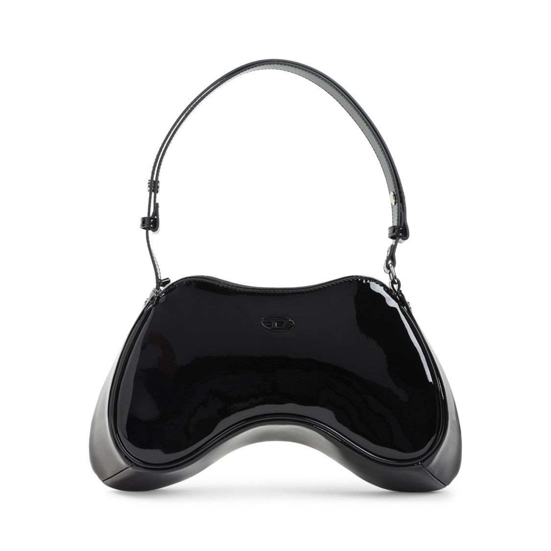 Diesel Curved Shoulder Bag With Glossy Finish