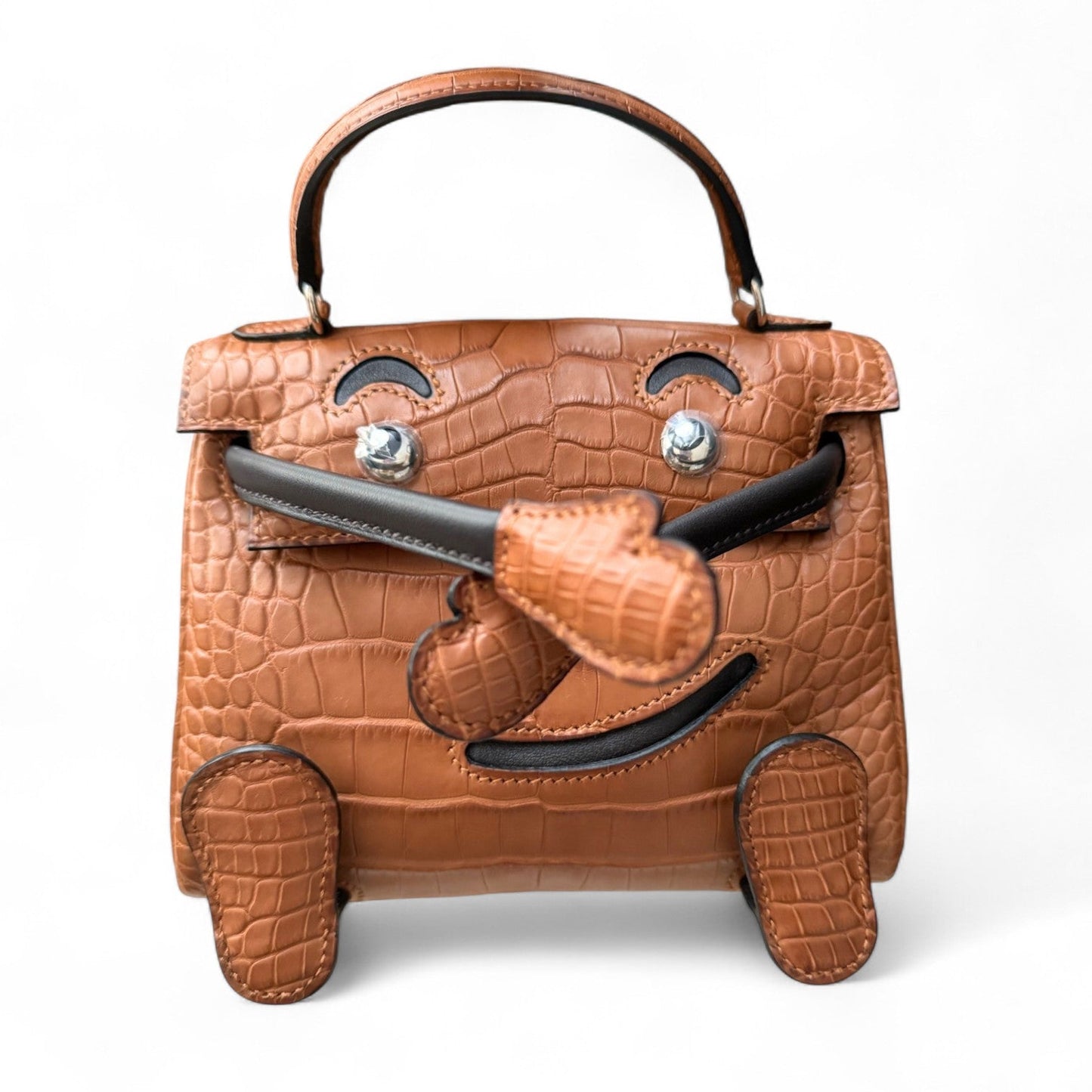 BNIB Hermès Kelly dole Gold Matte Crocodile Leather Handbag with Palladium Hardware