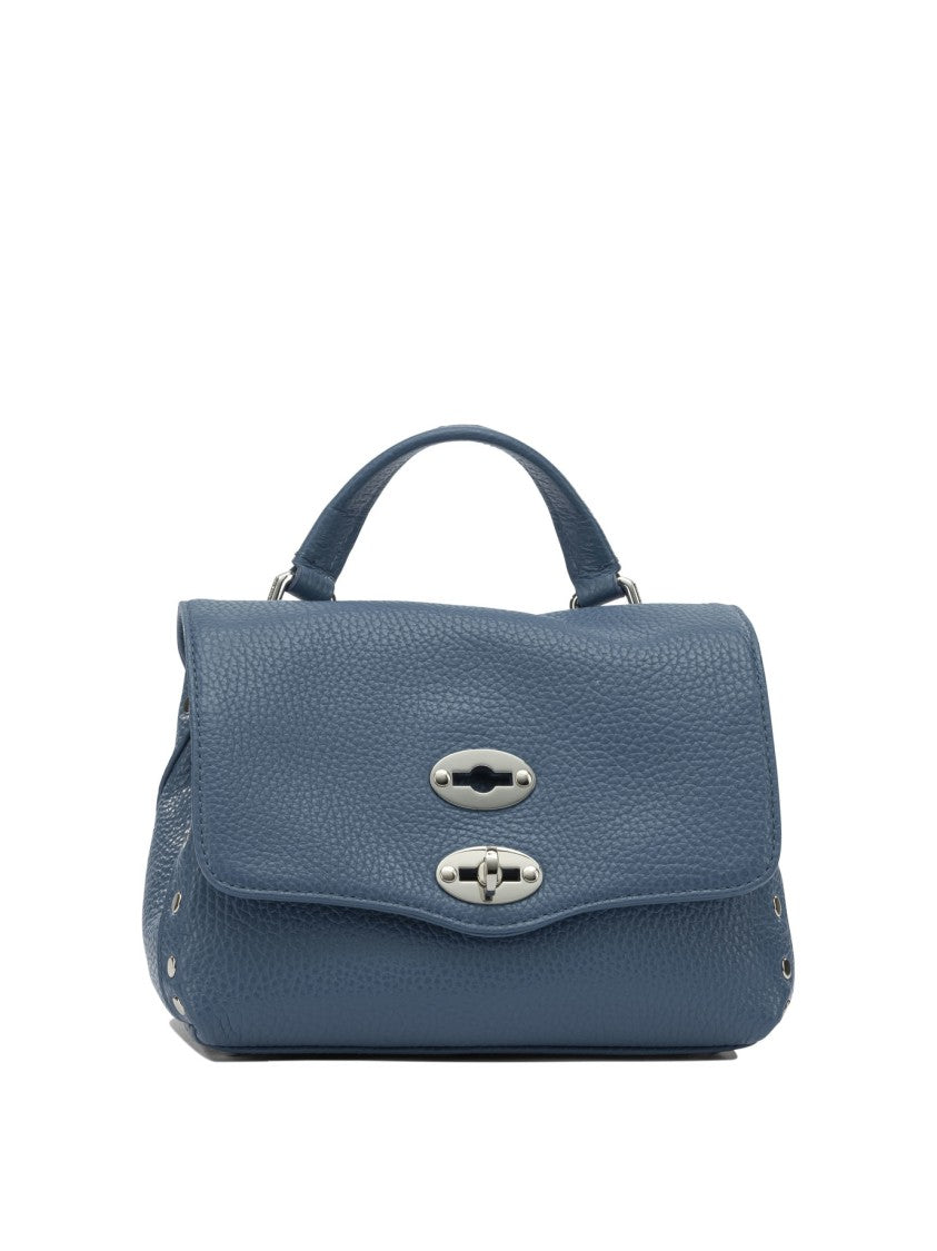 Zanellato Textured Leather Handbag With Flap Closure