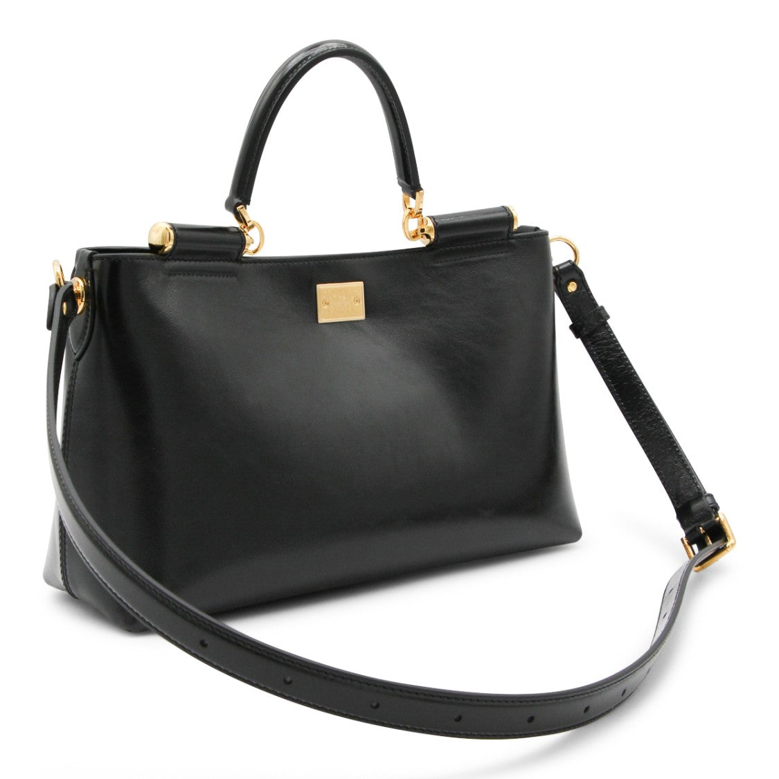 Dolce & Gabbana Black Leather My Sicily Shoulder Bag