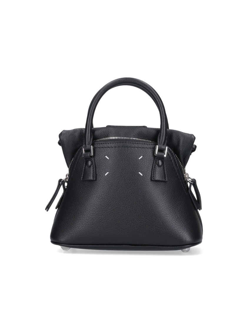 Maison Margiela Structured Textured Leather Shoulder Bag