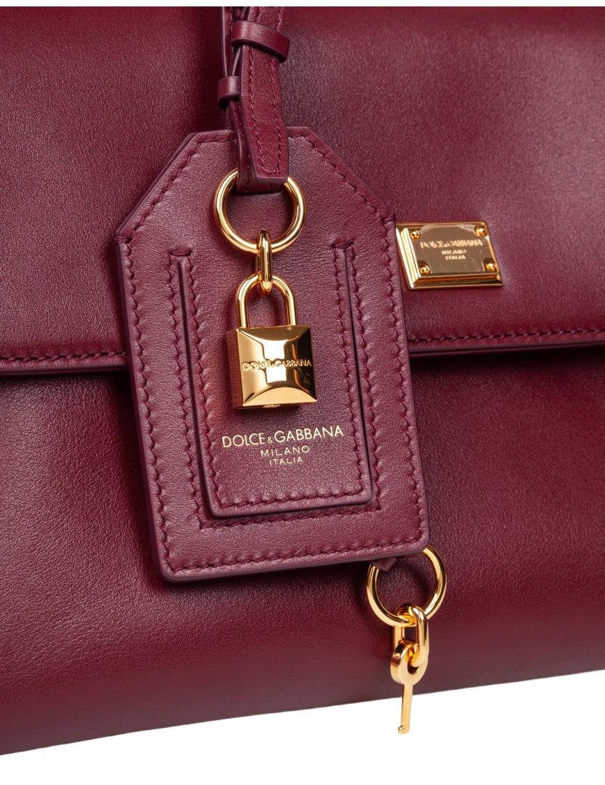 Dolce & Gabbana Vintage My Sicily Bag In Bordeaux Leather