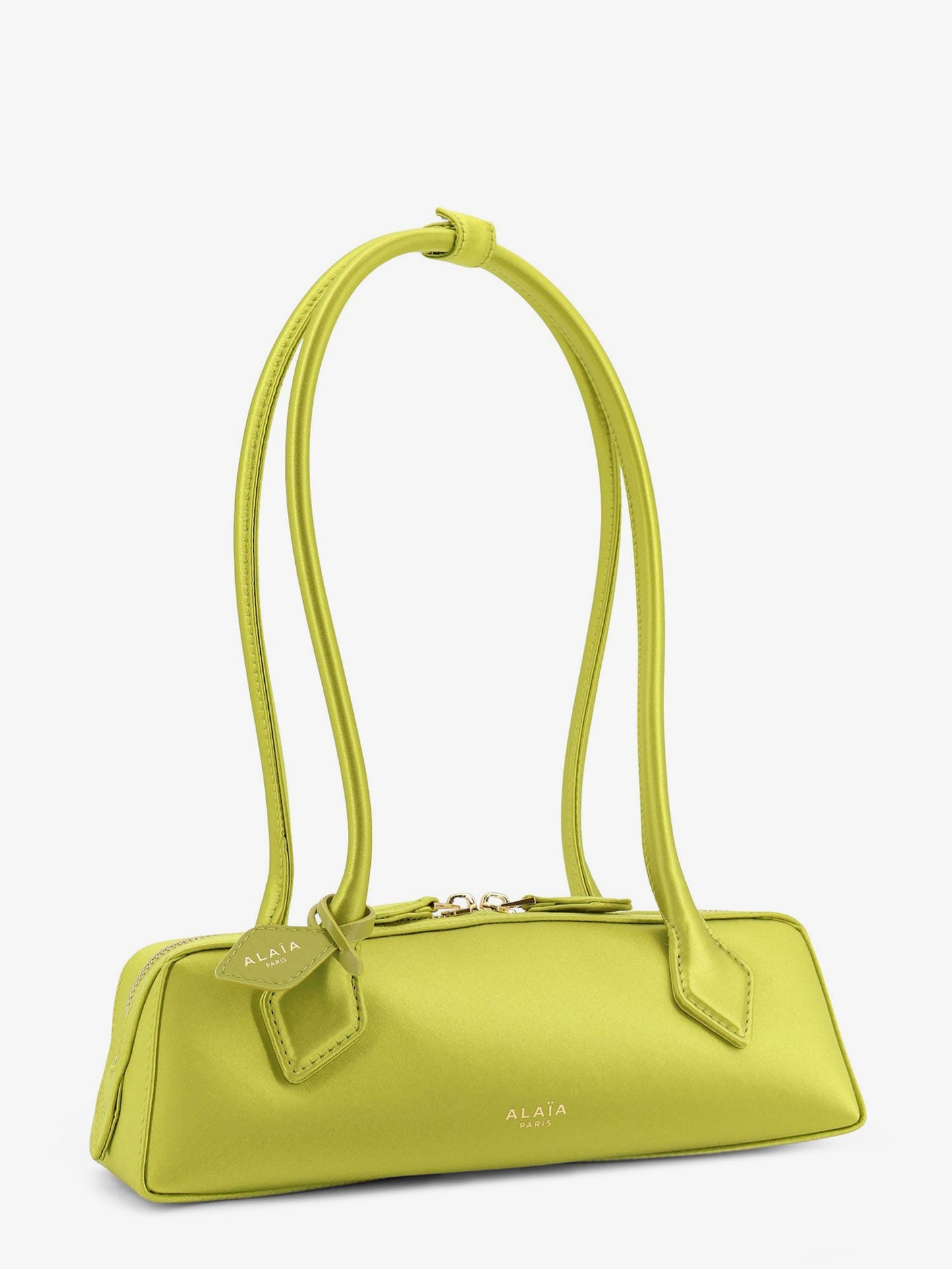 Le Teckel satin shoulder bag with front logo
