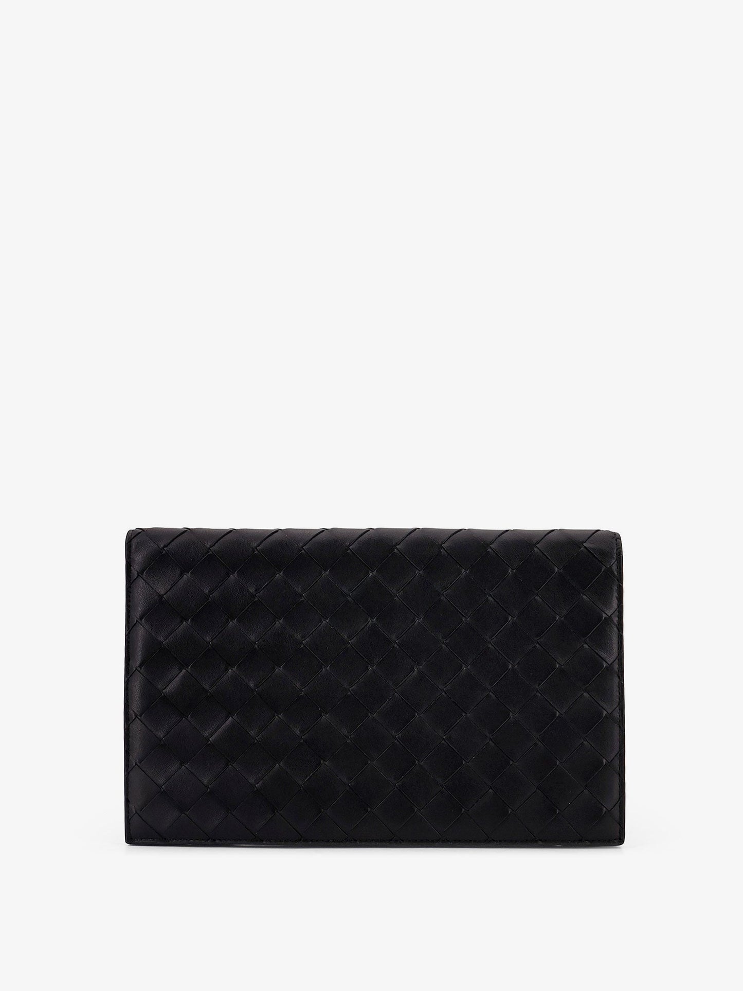 Leather clutch bag with Intrecciato motif