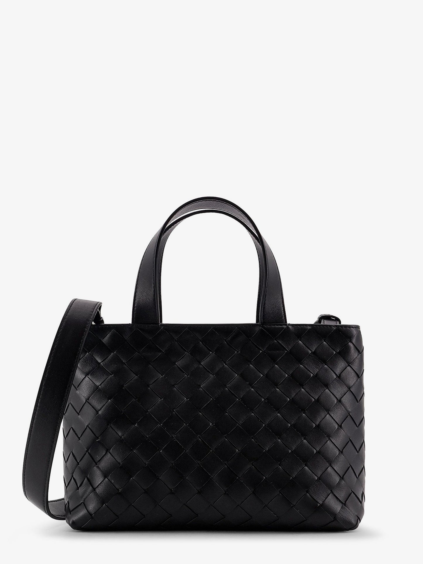 Leather crossbody bag with Intrecciato pattern