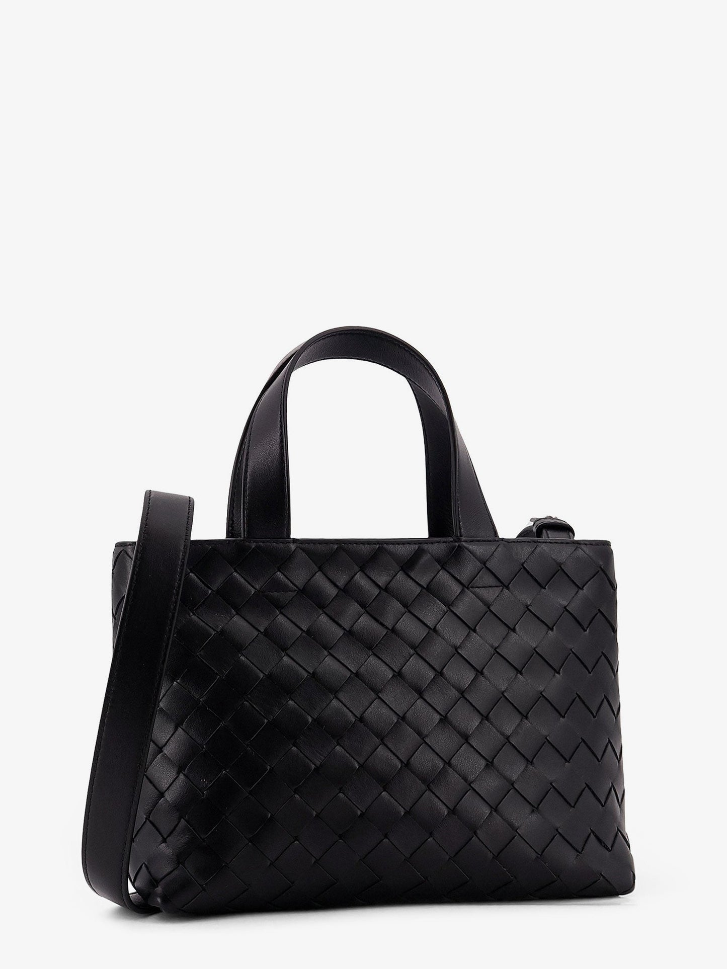 Leather crossbody bag with Intrecciato pattern