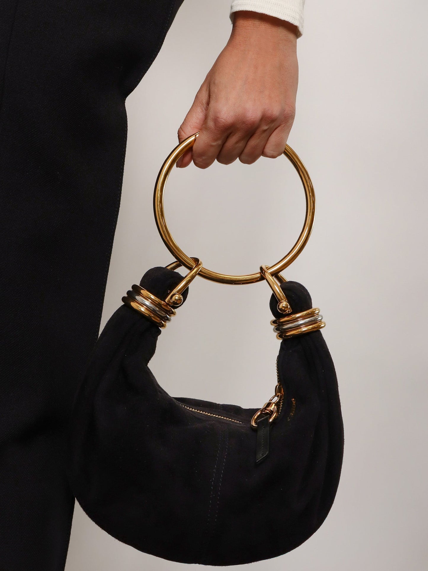 Bracelet suede crossbody bag