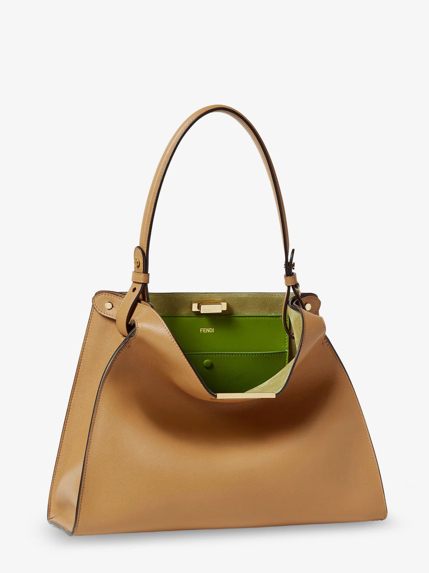 Fend Way Medium leather shoulder bag with contrasting lining