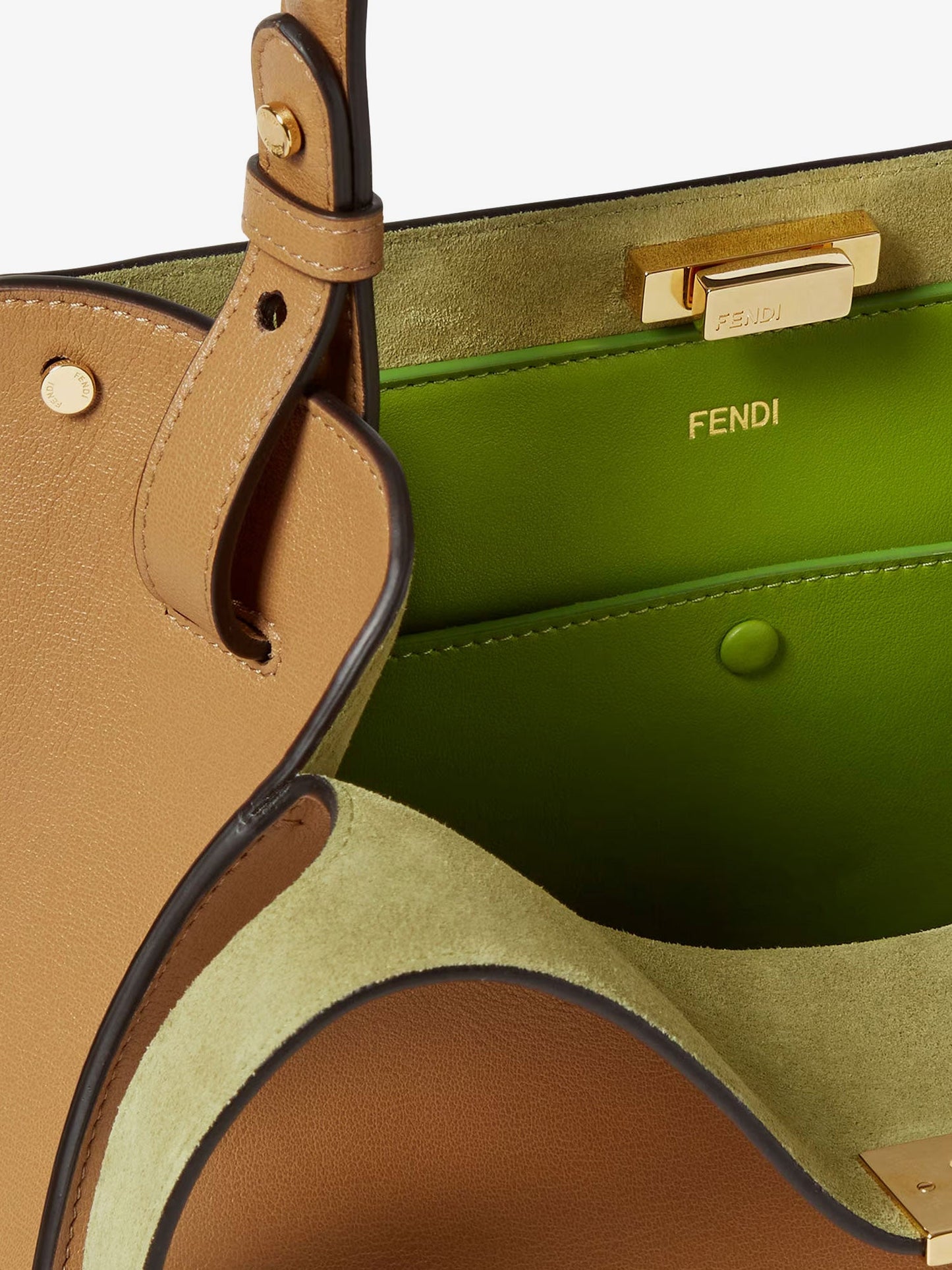 Fend Way Medium leather shoulder bag with contrasting lining