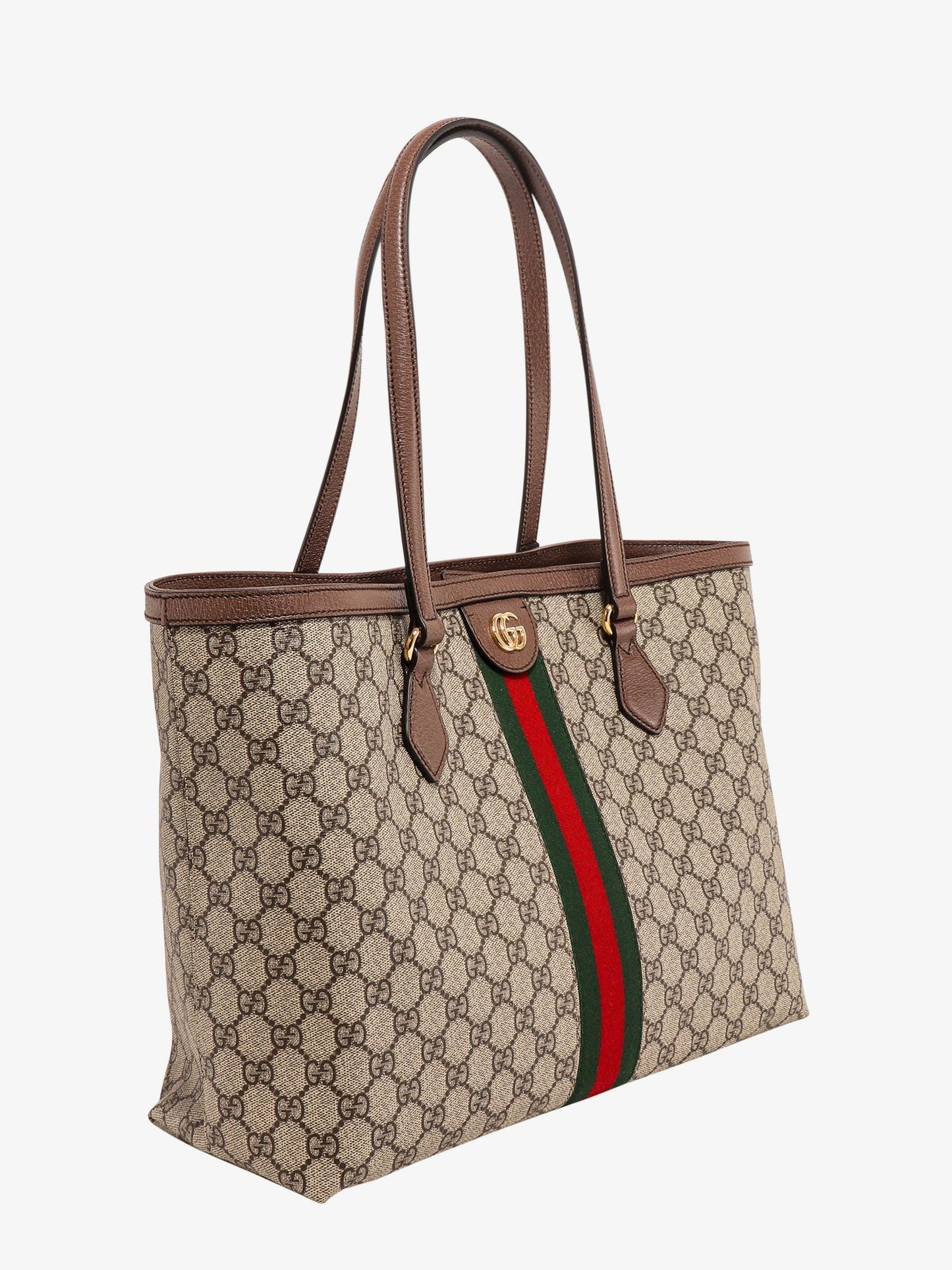 Coated canvas Ophidia shopping bag with Supreme GG fabric