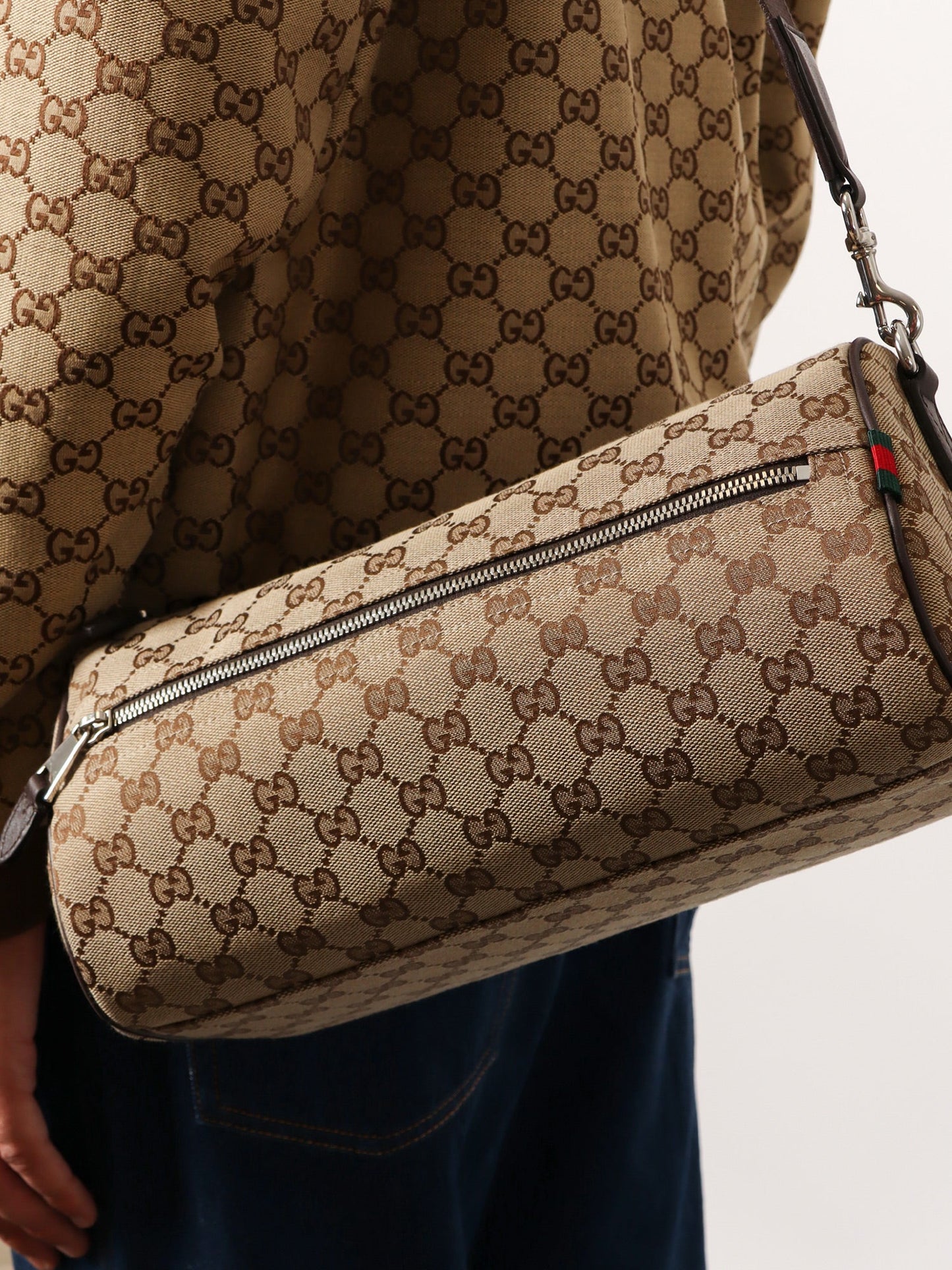 GG Fabric cylindrical crossbody bag