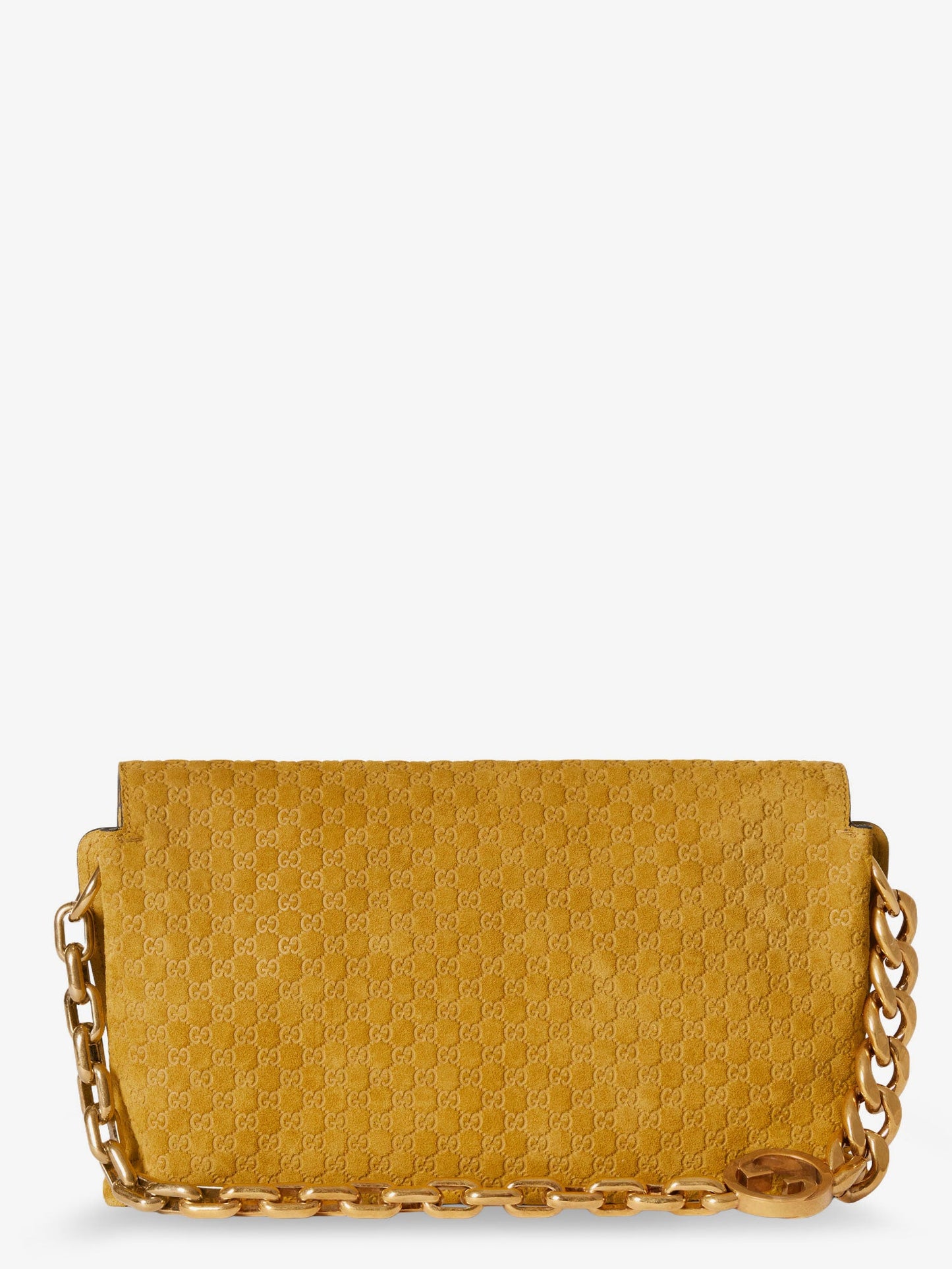 Suede shoulder bag with all-over GG motif