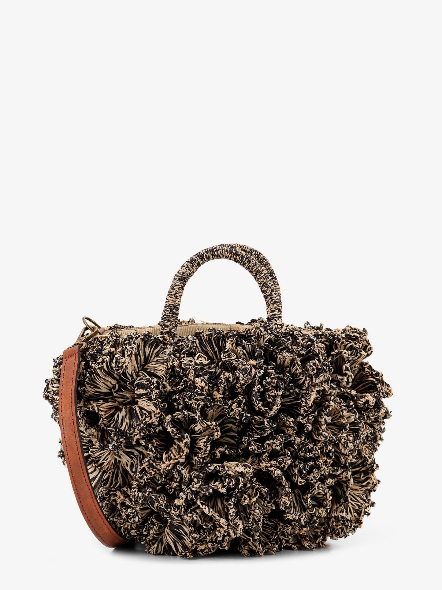 Coral Raffia crossbody bag