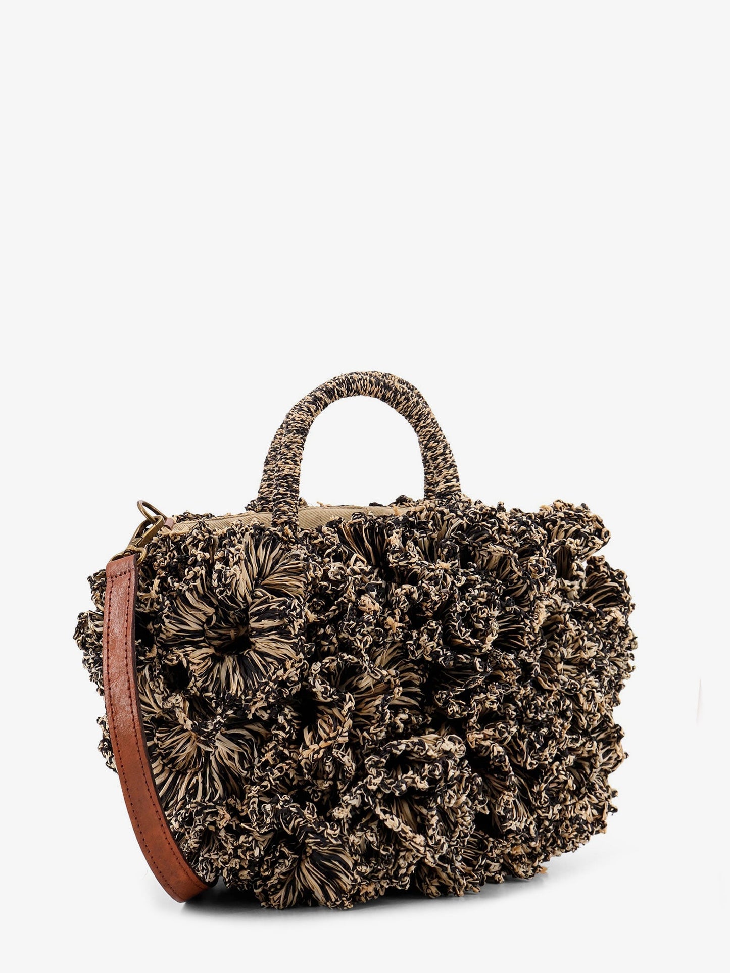 Coral Raffia crossbody bag
